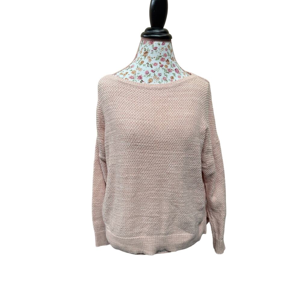 Lauren Ralph Lauren womens Sz  l pink 100% Cotton crochet  casual sweater